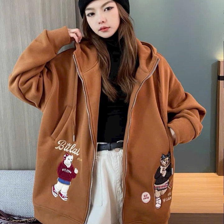 áo Khoác Nỉ Dày Dặn Unisex Nam Nữ Thêu Hình Cún Dễ Thương Form Rộng Ut64 – Golden Dream