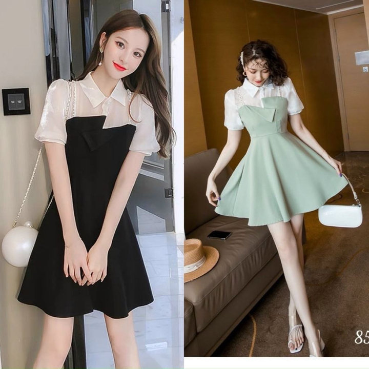 đầm Xòe Dự Tiệc Tiểu Thư Phối Cổ Sơ Mi Siêu Dễ Thương Gk1 – Be Yourself