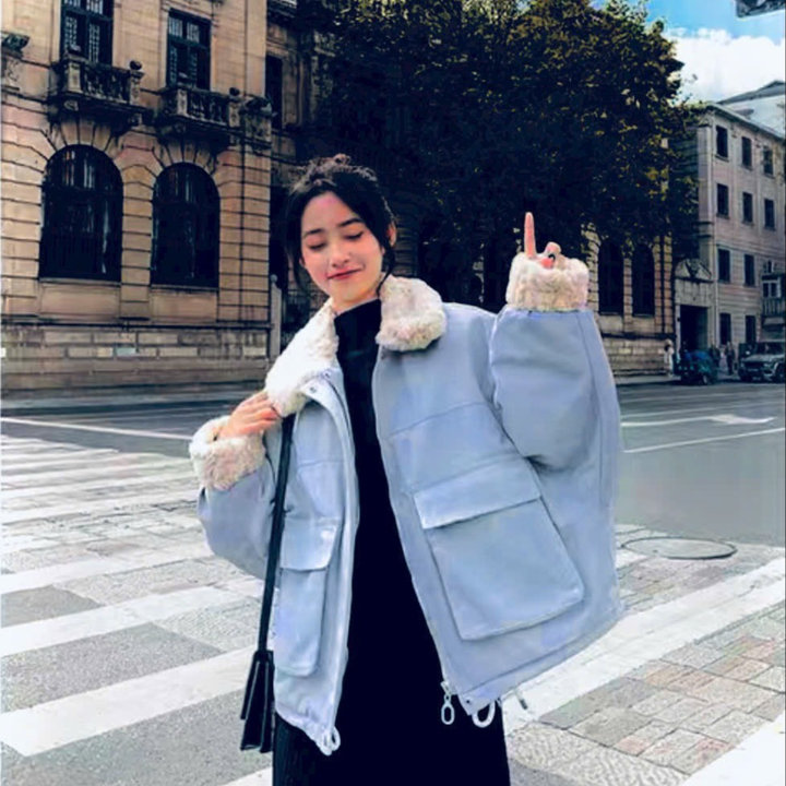áo Khoác Dạ Túi Hộp Cổ Và Bo Tay Phối Lông Siêu ấm – Htm Fashion