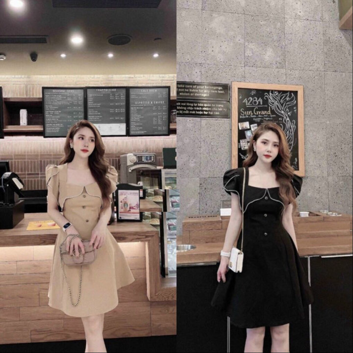 đầm Xòe Dự Tiệc Sang Trọng Phối Nút Siêu Dễ Thương Gk1 – Be Yourself