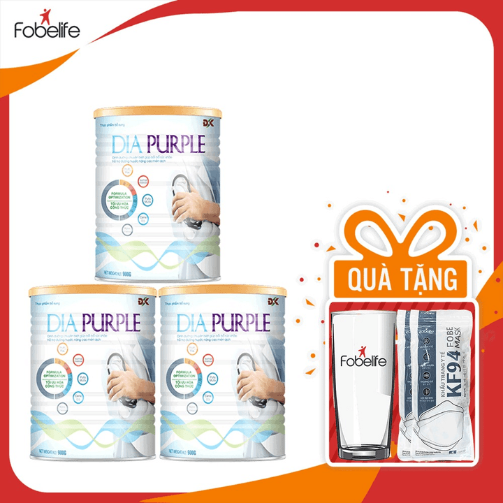 Combo Tặng Quà 3 Sữa Dia Purple 900g Hỗ Trợ Tiểu đường – Fobelife