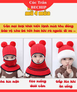 Mũ Len Ninja Trùm Cổ Giữ ấm Cho Bé Ctb519 – Bechip