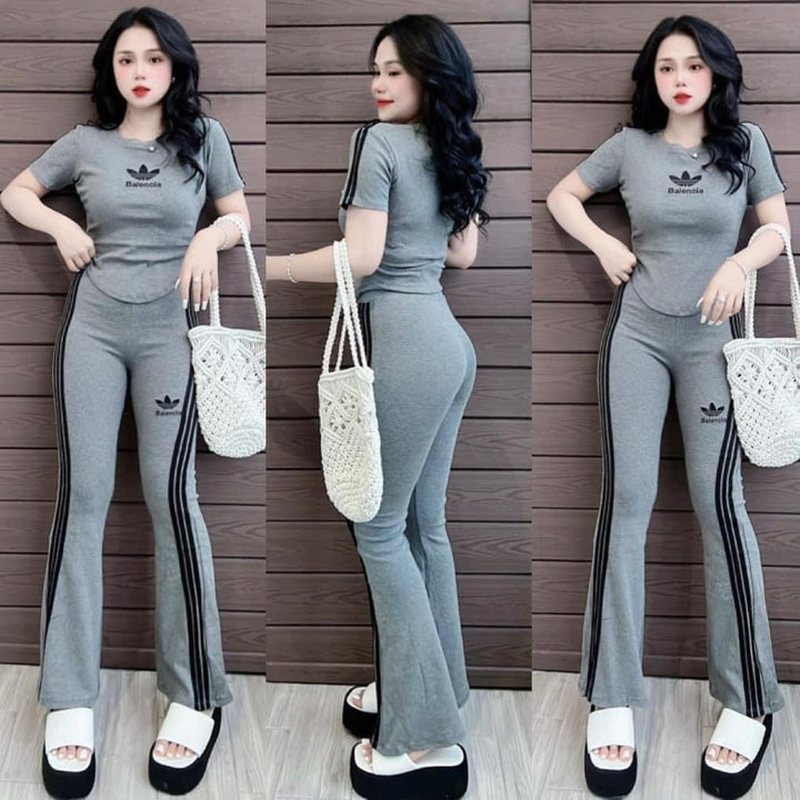 Sale Sốc 50% Set Thun Tăm Gân Belencia áo Crotop Phối Quần Dài ống Loe S3 – Sam Store