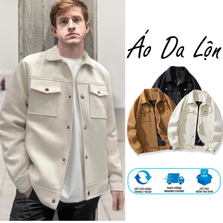 áo Khoác Nam Da Lộn Tuto5 Menswear Kn02 – Túi Hộp, Cúc Bấm,kiểu Dáng Hàn Quốc,chất Liệu Cao Cấp Form Rộng ấm áp – Tuto5
