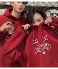 áo Khoác Nỉ Pe In Họa Tiết Giáng Sinh (noel) Merry Christmas Cổ Chui Có Nón – Htm Fashion