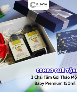 [combo Quà Tặng] 2 Chai Tắm Gội Thảo Mộc Baby Premium 150ml – Chava Natural Beauty