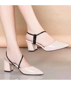 Giày Cao Gót 5 Phân Mũi Nhọn Gót Vuông Quai Chéo ôm Chân Sh1009 – Sam Store