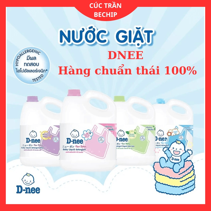 Nước Giặt Xả Dnee Thái Lan 3000ml – Nước Giặt An Toàn Cho Bé Ctb552 – Bechip