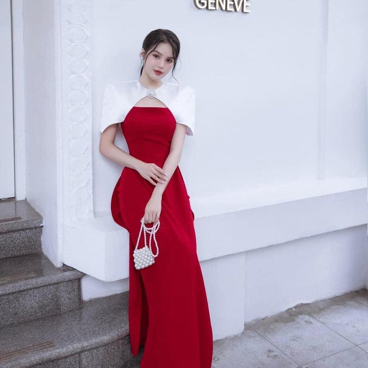 Set áo Dài Lụa Phối Taffta Có Mút St1164 – Sam Store