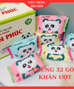 [thùng – 32 Gói] Khăn Giấy ướt Thiên Phúc Không Mùi, Kháng Khuẩn, Siêu Dai, Siêu Mềm Ctb46 – Bechip