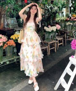 đầm 2 Dây Cầu Vồng Xoè 3 Tầng Mocking Sau Lưng( Có Mút) B1268 – Bell22 Store