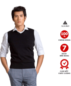 áo Len Gile Nam Màu đen Chất Liệu Len Cotton Sợi đanh, Không Bai Xù Alengl014 – Aligro