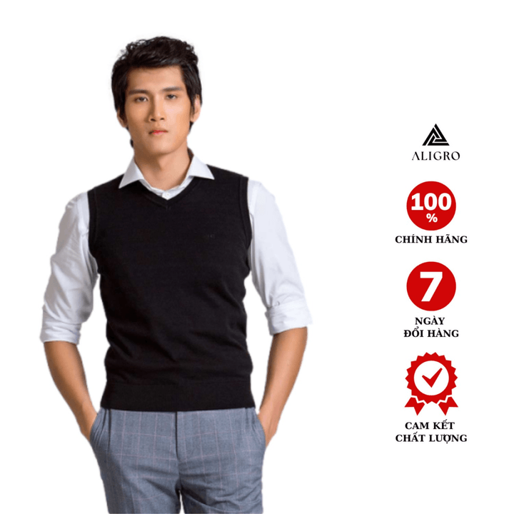áo Len Gile Nam Màu đen Chất Liệu Len Cotton Sợi đanh, Không Bai Xù Alengl014 – Aligro