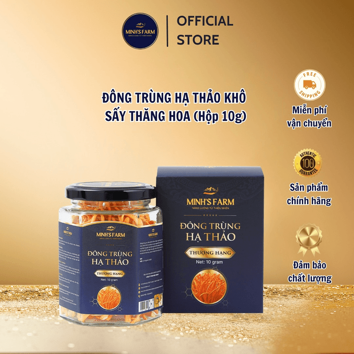 [loại Thượng Hạng] đông Trùng Hạ Thảo Khô Sấy Thăng Hoa Minh’s Farm – Hộp 10g