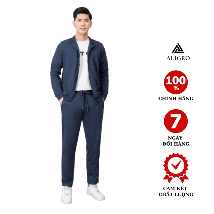 Bộ Nỉ Nam Kéo Khóa Aligro Màu Navy Bn.19 – Aligro