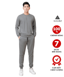 Bộ Nỉ Cổ Tròn Màu Ghi Nhạt Aligro Bn.14 – Aligro