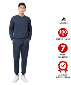 Bộ Nỉ Aligro Cổ Tròn Màu Navy Bn.11 – Aligro