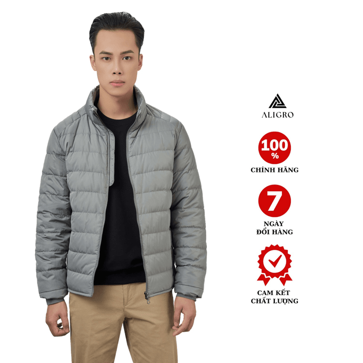 áo Khoác Lông Vũ Màu Xám Chất Liệu Cao Cấp Mềm Mịn Siêu Nhẹ Giữ Nhiệt Aligro Algalv.22 – Aligro