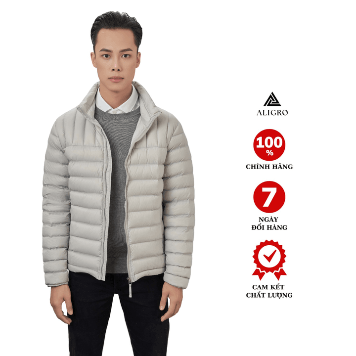áo Khoác Lông Vũ Beige Chất Liệu Cao Cấp Mềm Mịn Siêu Nhẹ Giữ Nhiệt Aligro Algalv.19 – Aligro