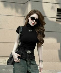 áo Thun Borip Cổ Lọ ôm Body Tay Ngắn – Kim