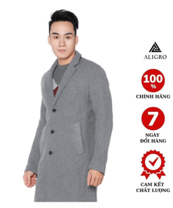 áo Khoác Dạ Măng Tô Nam Màu Xám Algmt.1 – Aligro