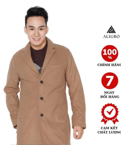 áo Khoác Dạ Măng Tô Nam Màu Nâu Bò Algmt.2 – Aligro