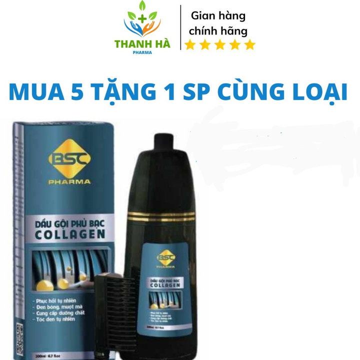 Dầu Gội Phủ Bạc Collagen Tóc đen Tự Nhiên ,nuôi Dưỡng Phục Hồi Tóc Yếu Hư Tổn – Bsc