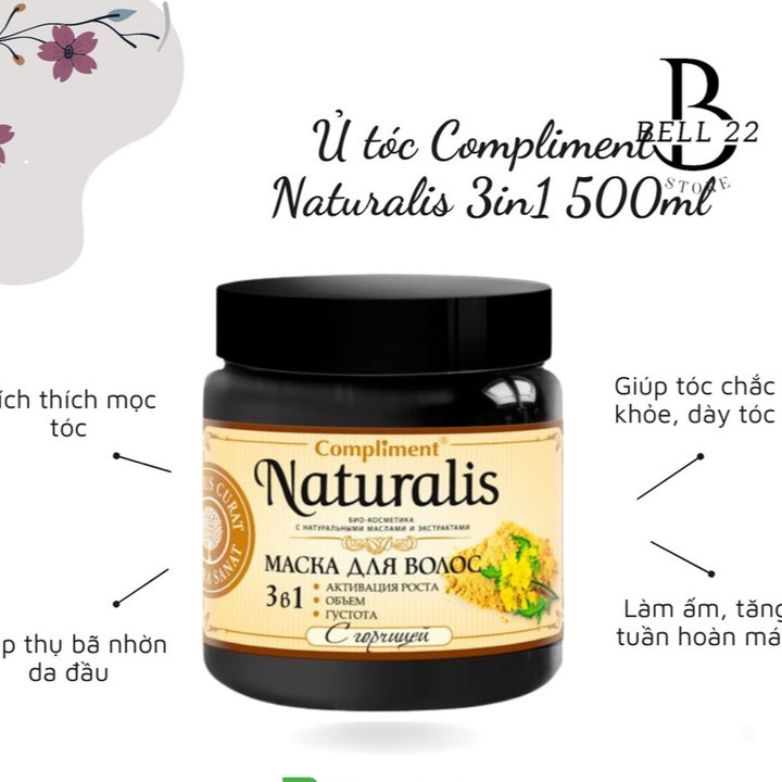 ủ Tóc Compliment Naturalis 3in1 Kích Thích Mọc Tóc 500ml B1276 – Bell22 Store