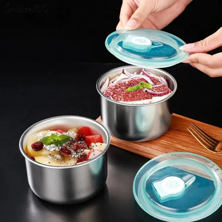 Hộp Inox đựng Thực Phẩm Tròn 10×6.5cm – Su
