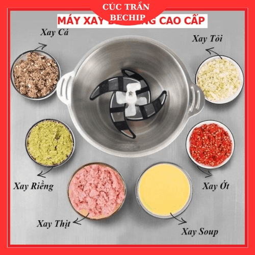 Máy Xay Thịt đa Năng Cối Inox 304, 4 Lưỡi Dao Cao Cấp Ctb356 – Bechip