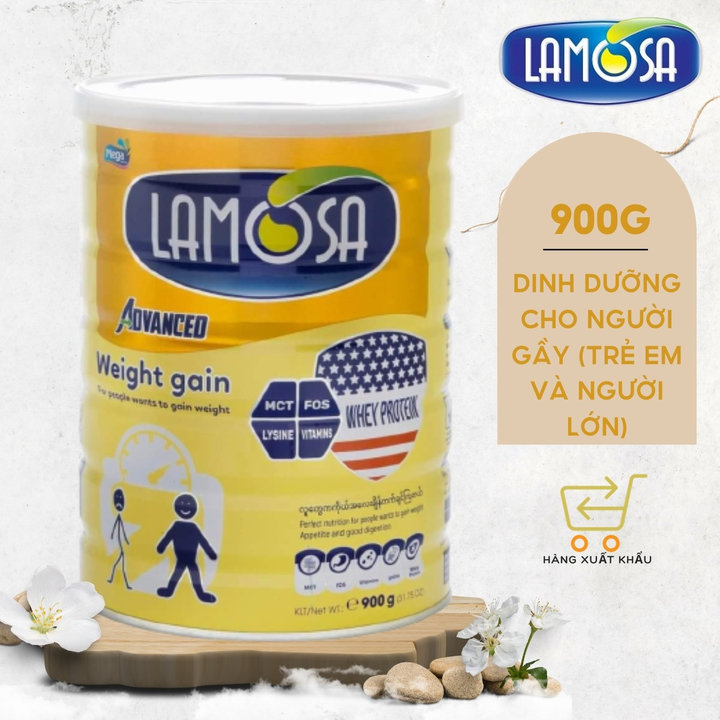 Sữa Tăng Cân Dành Cho Người Gầy Lamosa Weight Gain 900g Giúp Tăng Cân Hiệu Quả, ăn Ngon Miệng, Tăng Cường Hấp Thu Dưỡng Chất, Tăng Sức đề Kháng, Cải Thiện Thể Trạng Vượt Trội Hàng Xuất Khẩu