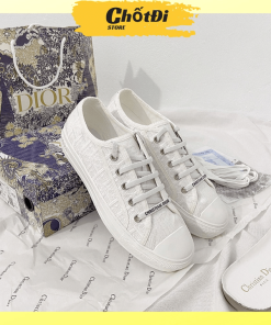 Giày Sneaker Nam Nữ Dior Canvas Thêu Hoạ Tiết Full Trắng, Chất Lượng Siêu Cấp, Hàng Chuẩn Trung Hg005 – Chốt đi Store