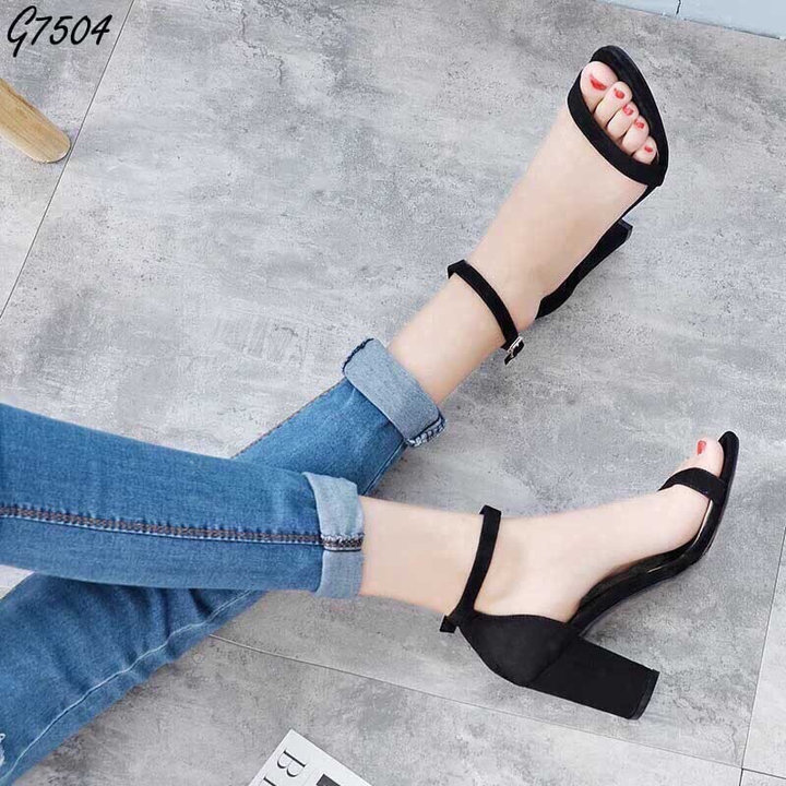 Giày Cao Gót Nữ 2 Quai Cao 7 Phân Sh909- Sam Store