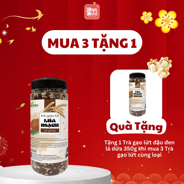 Trà Gạo Lứt Lúa Mạch Gừng Sả 350g – Bamboo