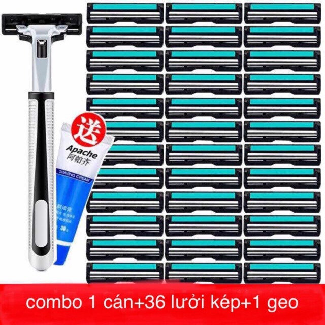 Bộ Dao Cạo Râu 36 Lưỡi Tặng Kèm Tuýp Kem Cạo Râu