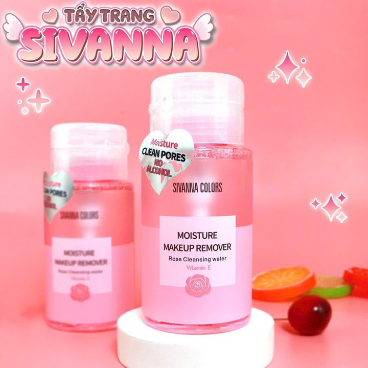 Nước Tẩy Trang Sivanna Hồng Nắp Nhấn Tiện Dụng Thái Lan 180Ml – Gdn