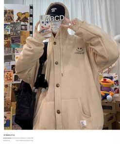 áo Khoác Nỉ Nam Thêu Mặt Cười A Good Day Nút Cài – Htm Fashion