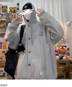 áo Khoác Nỉ Nam Thêu Mặt Cười A Good Day Nút Cài – Htm Fashion