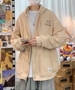 áo Khoác Nỉ Nam Thêu Mặt Cười A Good Day Nút Cài – Htm Fashion