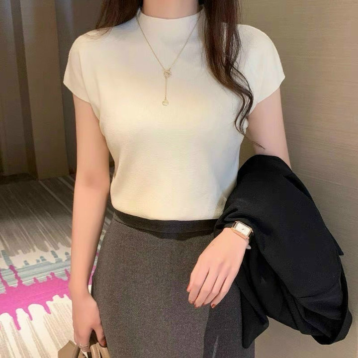áo Thun Tăm Hàng Quốc Cổ 3 Phân Cọc Tay Chất Mềm Mịn