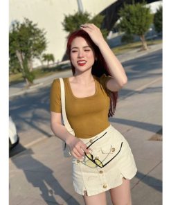 áo Thun Cộc Tay Cổ Chữ U Mẫu Mới Dành Cho Bạn Nữ – Chipxinhxk