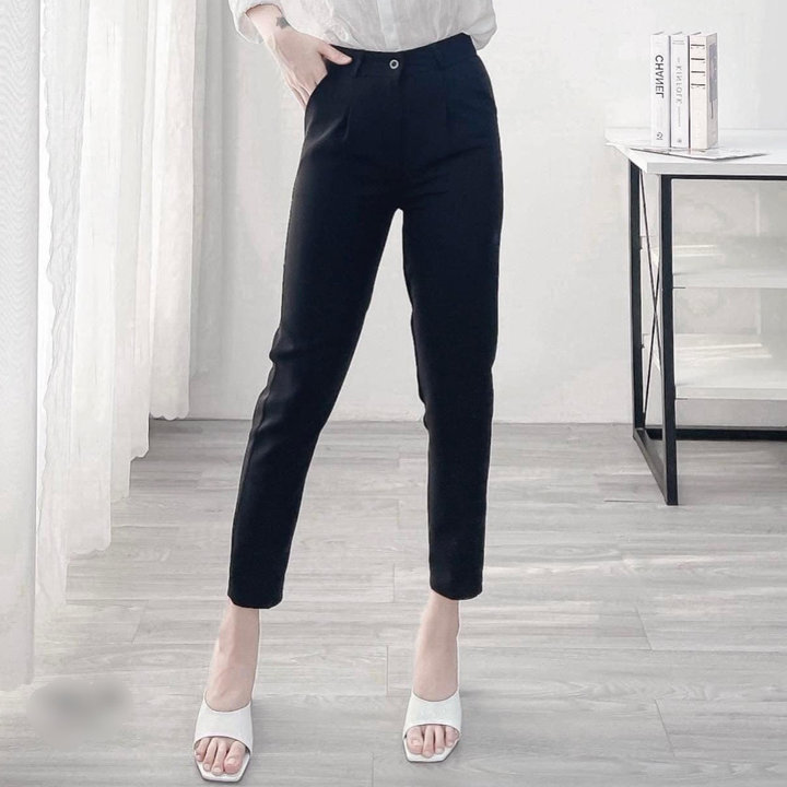 Quần Tây Bagy Công Sở 1 Nút Vải Tuyết Mưa Loại đẹp Form Chuẩn – Lê Phương Boutique