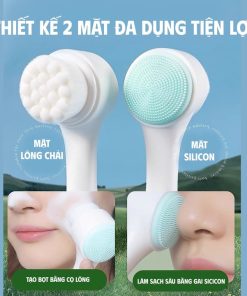 Cọ Rửa Mặt Massage 3d 2 đầu