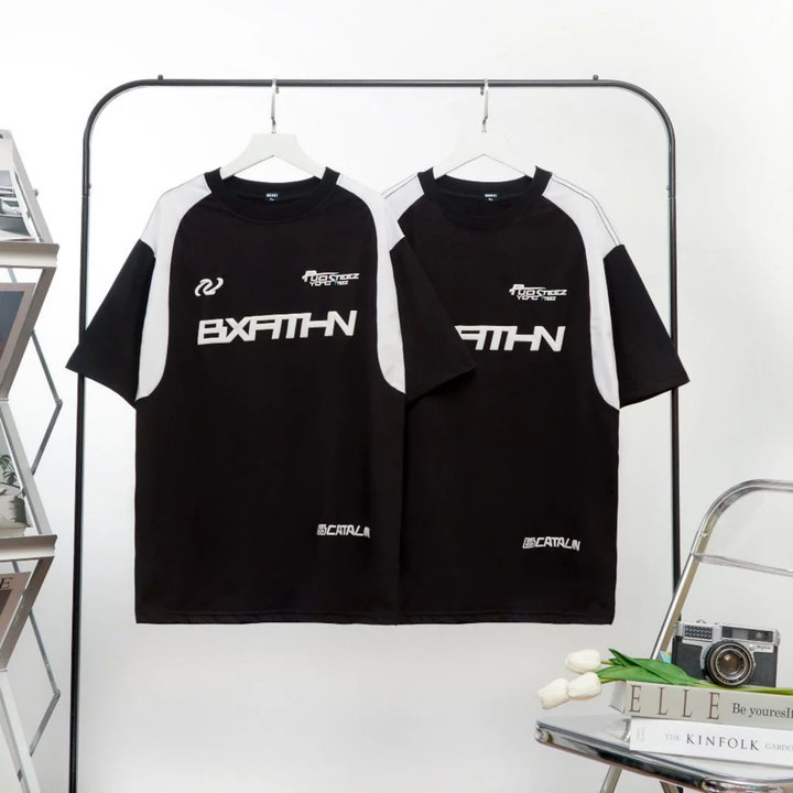 áo Thun Local Brand Form Rộng Tay Lỡ Unisex Chất Cá Sấu — In Chữ Bxathn Phối Màu
