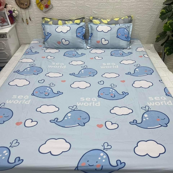 Bộ Ga + 2 Vỏ Gối Chất Liệu Poly