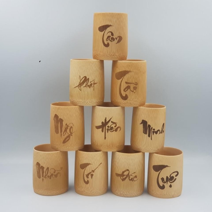 Cốc Tre Uống Nước – Ly Tre Decor Khắc Chữ