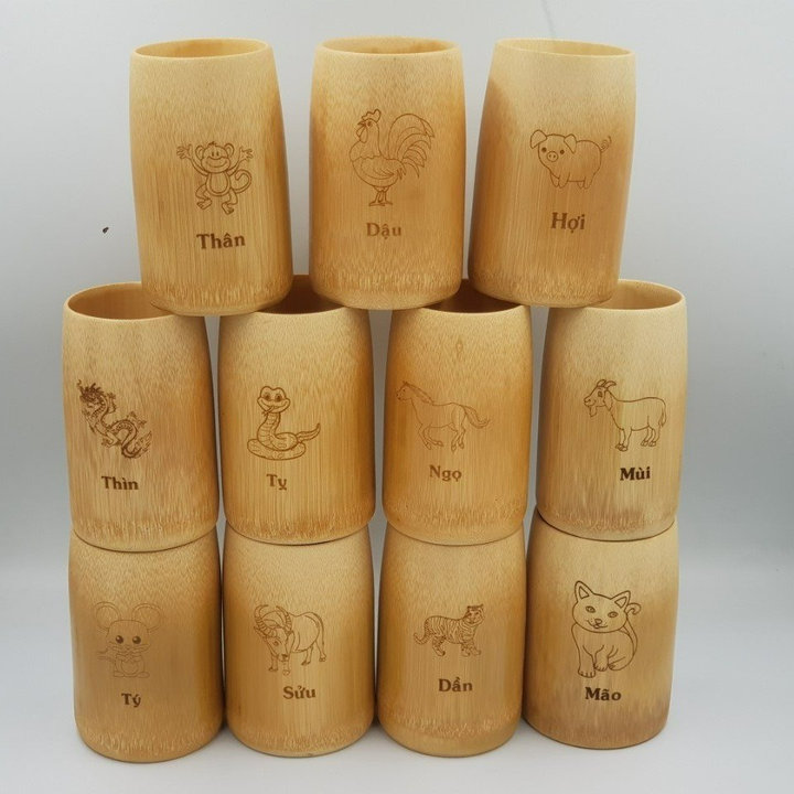 Cốc Tre Uống Nước – Ly Tre Decor Khắc Chữ Các Tuổi