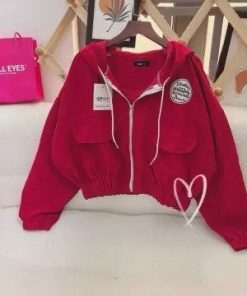 áo Khoác Nhung Tăm Nữ Dáng Thêu Chữ D&g Có 2 Túi Hộp Phía Trước – Htm Fashion