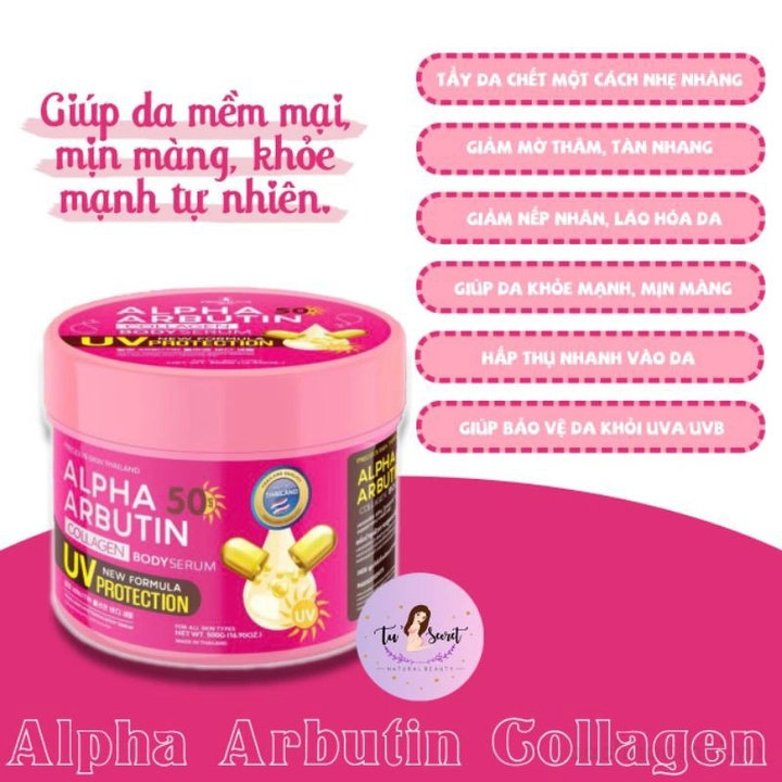 Kem Body 500g Alpha Arbutin Collagen Dưỡng Trắng Da Chống Nắng – Gdn