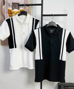 áo Thun Nam, Nữ Polo Cá Sấu Phối Trắng đen Cao Cấp – Soo1990